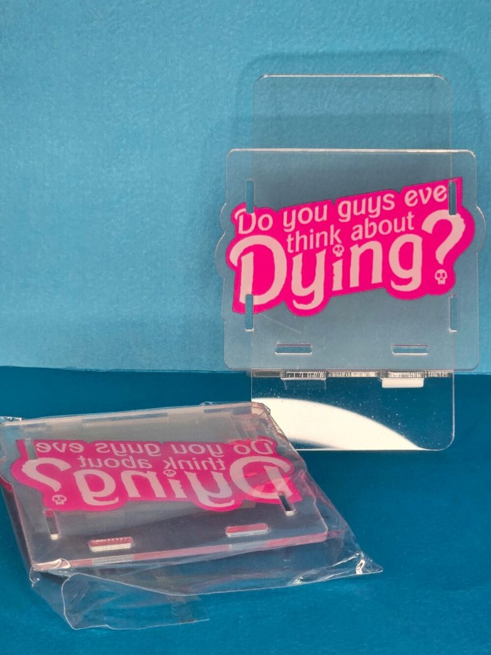 Acrylic Pen Holder, "Think about it", Sarcastic Style